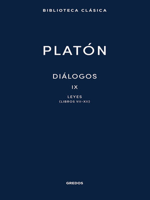 cover image of Diálogos IX. Leyes (Libros VII-XII)